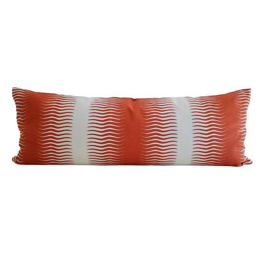 30% off  Dwell Studio Gita Stripe Large Lumbar Pillow Cover in Persimmon Lumbar Pillow Cover Lumbar Pillow Cover - 14x36 Large Lumbar Pillow Cover