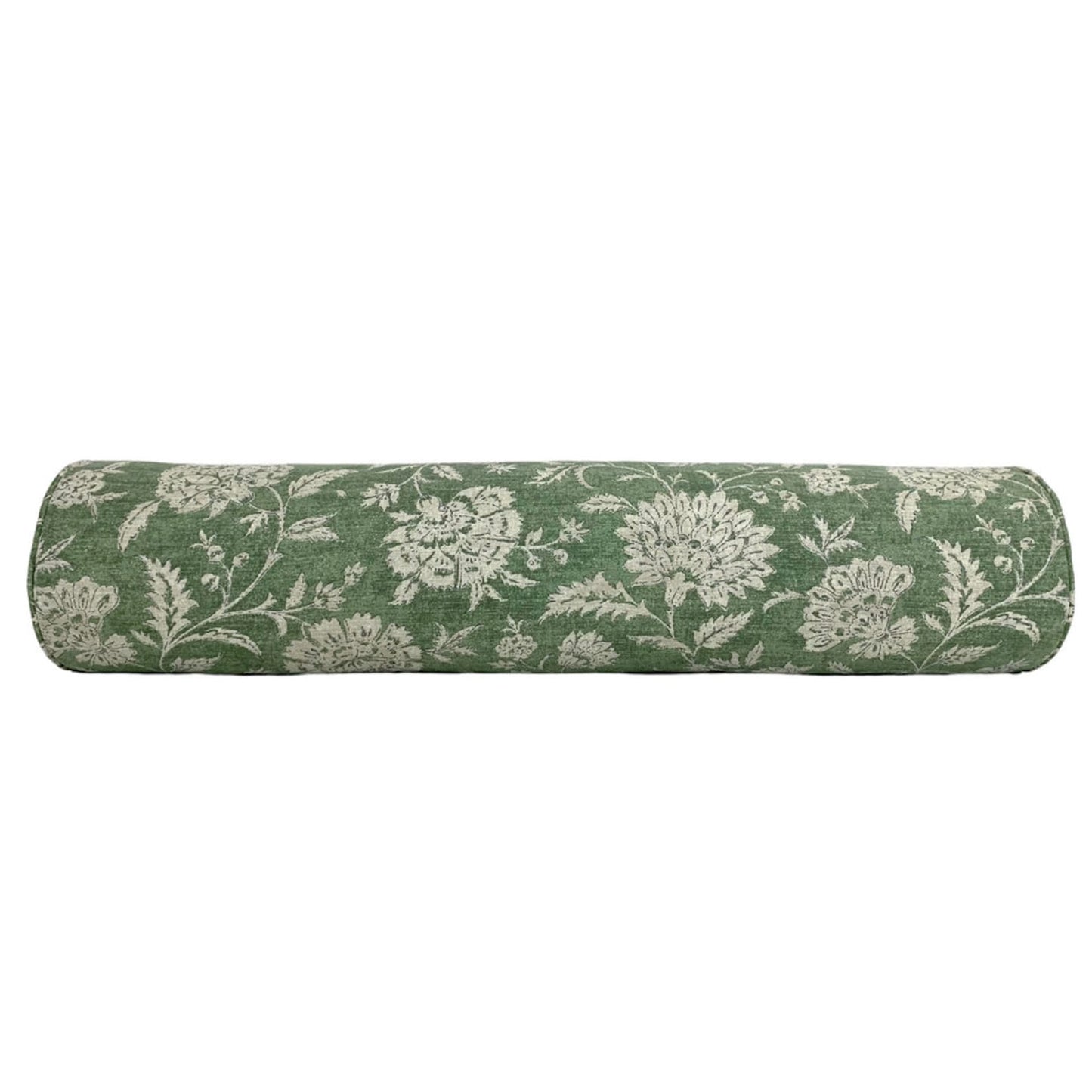 30% off Olive Green Floral Bolster Pillow Cover - 8x36 Queen Bed Bolster Pillow Cover