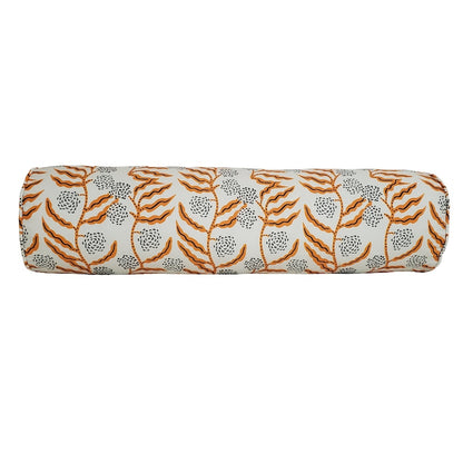 30% off La Ville Vine in Modern Orange Bolster Pillow Cover - 8x30 Queen Bed Bolster Pillow Cover