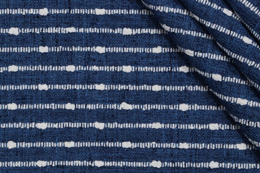 Cobalt Blue Striped Textured Pillow Cover - Available in Lumbar, Bolster, Throw, Euro Sham Styles